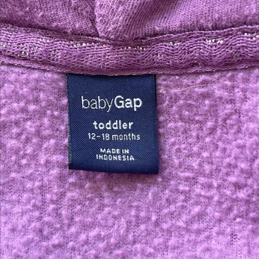 Baby Gap Hyacinth Hooded Zip Up Jacket 12-18Months